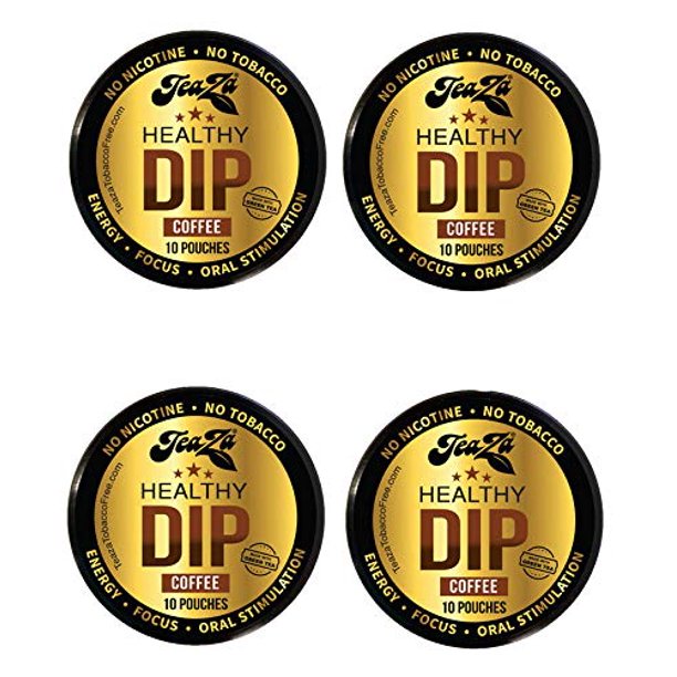 TeaZA Herbal Dip Coffee Pouches Nicotine Free, Tobacco Free Made