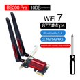 thumbnail image 2 of Adaptador de red inalámbrica WiFi 7 BE200 Pro Pcie + antena de 10 dB BT5.4 Tri Band 2.4G/5G/6GHz BE200 yuxing Negro Rojo, 2 of 5