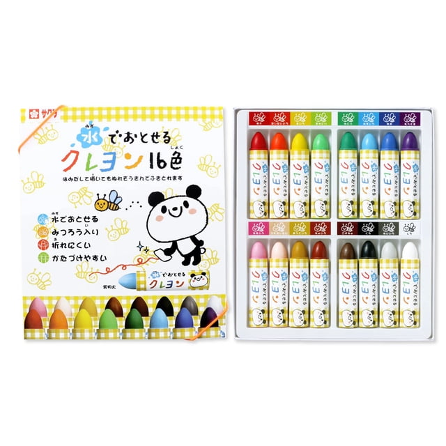 Crayones SAKURA Crepas WYL16 de 16 colores lavables con agua