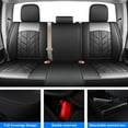 thumbnail image 3 of Fit for Dodge Ram 1500 2500 3500 Truck 2009-2023 Car Seat Covers Leather Cushion Protector Front Rear Full Set Gray+Black, 3 of 11