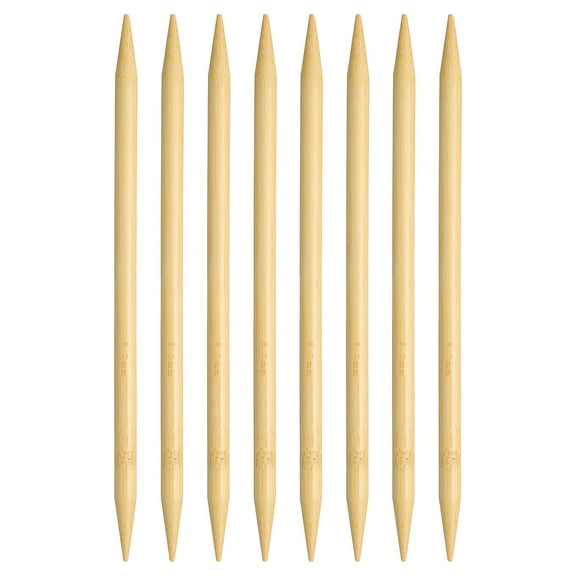 Uxcell 8Pcs Bamboo Knitting Needles Double Pointed Size US 11(8mm) 7.9 Inch