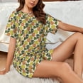 thumbnail image 6 of Womens Pajama Sets With Pocket, Monstera Leaves Lounge Sets Short Sleeve Sleepwear PJ Sets for Women, 6 of 6