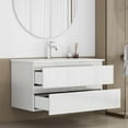 thumbnail image 3 of 36-inch Bathroom Vanity with Sink, Modern Vanity with 2 Soft-Close Drawers, Handle-Free Glossy White Cabinet, Easy Assembly Bathroom Storage Solution, 3 of 8