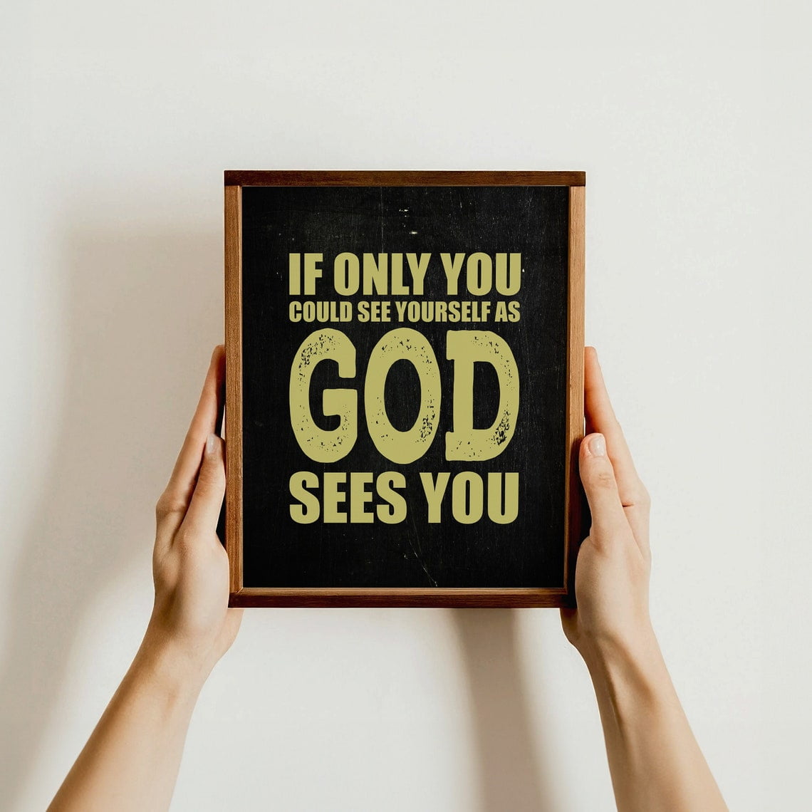 God Sees You Inspirational Christian Wall Uplifting Faith Quote Religious Home Decor Christian Encouragement Wall Art