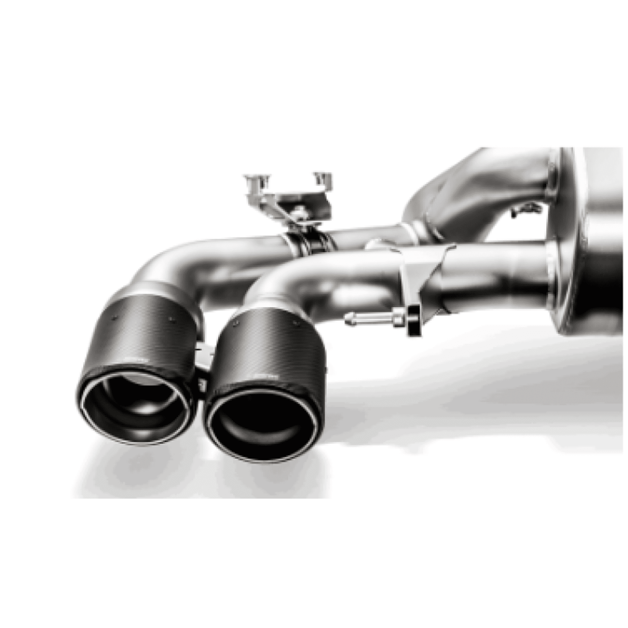 Akrapovic Evolution Tail Pipe Set for BMW M5 F90 with Carbon Finish and Red/White Logo