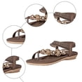 thumbnail image 4 of Rokment Womens Sparkly Rhinestones Flower Bow Beaded Orthopedic Sandals with Arch Support Comfortable Ortho Low Heels Slingback Dressy Flip Flops Beach Summer Casual Shoes Coffee Size 7, 4 of 6