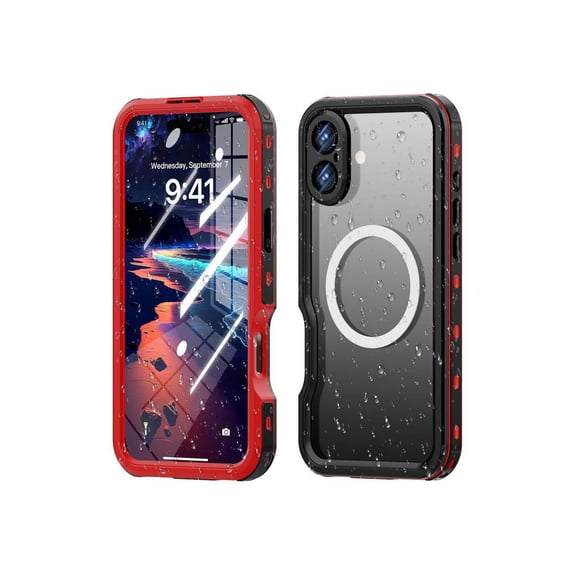 Magnetic Waterproof Case for iPhone 16 Plus, Built-in Screen Protector[IP68 Underwater][Upgrade Military Dropproof][Compatible with MagSafe] Full Body Shockproof Translucent Phone Cover