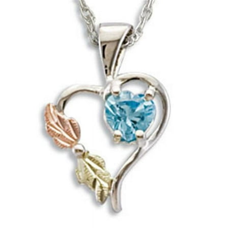 Landstroms MRLPE1045-105 Black Hills Gold Swiss Blue Topaz Necklace