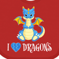 thumbnail image 4 of Inktastic I Love Dragons with Cute Blue Dragon Boys or Girls Baby Bib, 4 of 4
