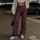 thumbnail image 1 of Pincandy Women's Solid Color Casual Pants with Leather-Look Buttons - Elastic Waist, Zipper Fly, Loose Wide Leg Fit with Pockets, Stylish Addition to Your Wardrobe, 1 of 7