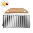 thumbnail image 1 of Waffle Fry Cutter: Crinkle Cutter For Fancy Edges On Vegetables, Fruits, And More, With Non-Slip Wooden Handle, Stainless Steel Blade, And Compact Storage Solution, 1 of 6