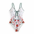 thumbnail image 5 of Baqcunre Women's One Piece Swimsuit Tummy Control V Neck Floral Print Bathing Suits, 1 Pc One-Piece Swimwear White XL, 5 of 6