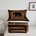 thumbnail image 5 of Rustic Bear Comforter Set Twin Size,Wildlife Hunting Theme Quilt Set,Animal Bedding Set Teens Room Decor,Wooden Board Duvet Insert, 5 of 8