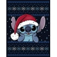 thumbnail image 2 of Girl's Lilo & Stitch Santa Hat Ugly Sweater  Graphic Tee Navy Blue Medium, 2 of 4