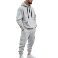 thumbnail image 3 of MLQIDK Mens Big and Tall 2 Piece Set Workout Gym Fleece Zip up Hoodie and Sweatpants Athletic Track Suits Winter Casual Sweatsuits Jogging Sweat Suits Lounge Outfit Beige XL, 3 of 6
