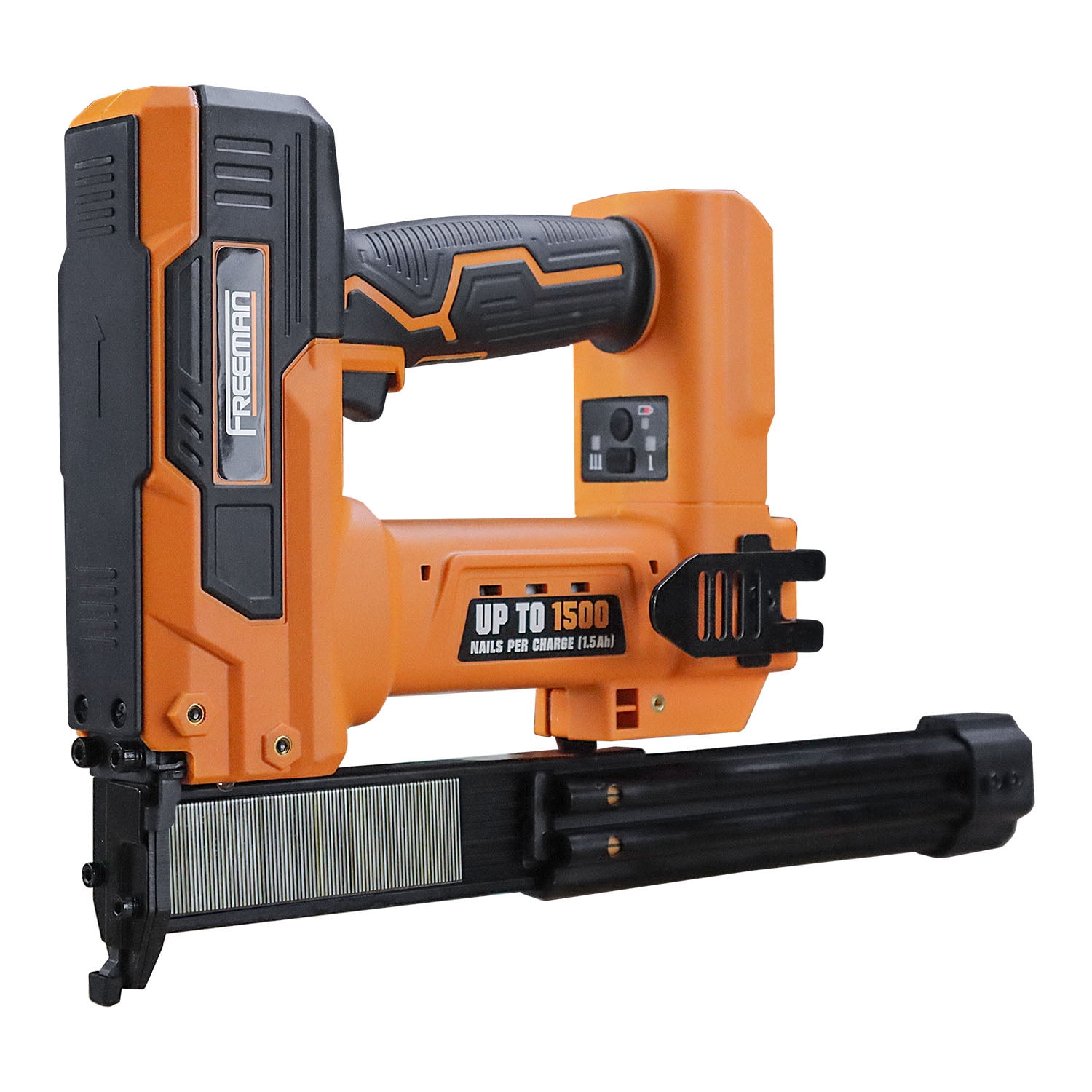 Freeman PE20VBR9032 20 Volt Cordless 2-in-1 18-Gauge 1-1/4" Nailer / Stapler Kit with Lithium Ion Battery, Charger, and Fasteners (400 Count) – 1500 Shots per Charge