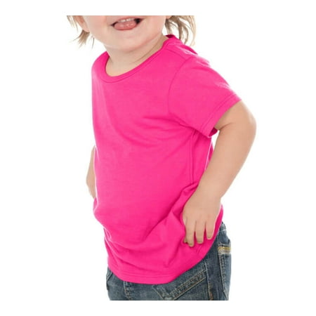Kavio! Unisex Infants Crew Neck Short Sleeve Tee (Same IJP0493) Hot Pink 18M