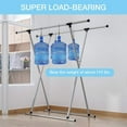 thumbnail image 4 of Untyo Metal Clothes Drying Rack Foldable Laundry Coat Hanger Double Rail Adjustable Space-Saving Foldable Drying Hanger for Indoor and Outdoor Use,Sliver, 4 of 8