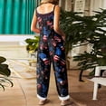 thumbnail image 3 of Iaqnaocc 4th of July Womens Jumpsuit Patriotic American Flag Stars Sleeveless Jumpers Casual Adjustable Strap Jumpsuits Fashion Cotton Linen Overalls Blue 4XL, 3 of 4