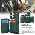 thumbnail image 6 of Allytech RFID Blocking Wallet Case for iPhone 14 Pro 2022, PU Leather Zipper Purse with Crossbody Strap Handbag Case with Credit Card Slots for iPhone 14 Pro 6.1 inch 5G, Darkgreen, 6 of 10