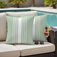 thumbnail image 4 of Outdoor Waterproof Pillow Covers Modern White Stripe on Green Decorative Throw Pillow Protectors,Pillowcase Cushion Cases for Patio Sofa Garden Couch,16x16in,Pack of 2, 4 of 9