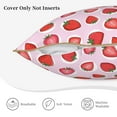 thumbnail image 3 of KLL Hand Drawn Strawberry Decorative Throw Pillow Covers Velvet Soft for Couch Sofa Bedroom Living Room Outdoor (No pillow core)- 20"x20", 3 of 5