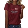 thumbnail image 2 of Mother's Day Summer Clothes Womens Clothes Short Sleeve Tee Mom/Mama Letter Printed Casual Base T Shirts Loose Fit (S, Red 08), 2 of 4