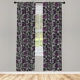 thumbnail image 4 of Ambesonne Grunge Window Curtains, Vintage Murky Wavy Lines, Each 28" W x 84" L, Charcoal Grey and Purple, 4 of 4