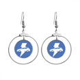thumbnail image 1 of Un rayo de energía proteger medio ambiente patrón vehículos Los pendientes cuelgan del aro de la joyería del círculo de la gota Unbranded M, 1 of 3