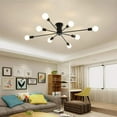 thumbnail image 5 of Garwarm Modern Sputnik Chandelier 8-Light Industrial Ceiling Lights Fixture 38" Black Semi Flush Mount Ceiling Light with E26 Base Sputnik Lights Fixture for Dining Room Bedroom, 5 of 11