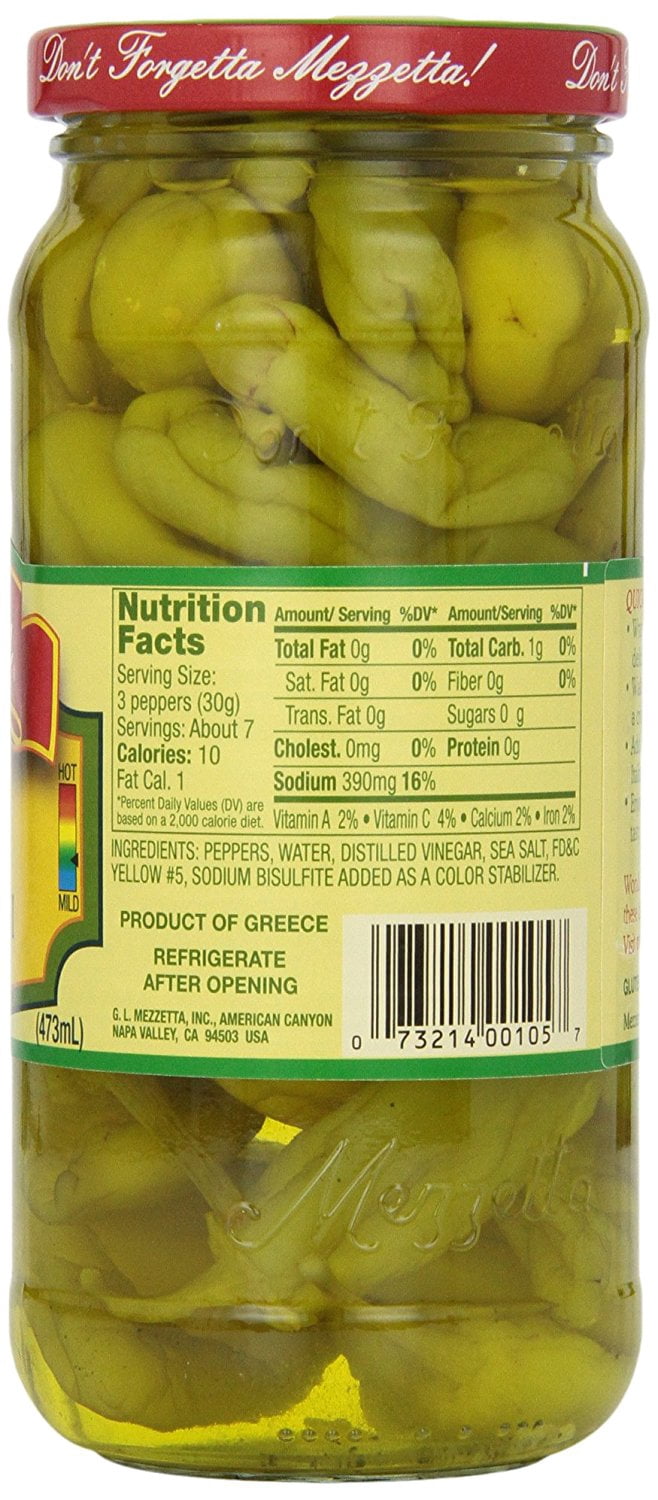 Mezetta Golden Greek Peprncini, 16 Ounce -- 6 per Case.