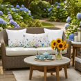 thumbnail image 6 of Outdoor Pillow Cover Spring Flowers Leaves Set of 2 Waterproof Throw Pillowcases Watercolor Spring Decorative Patio Furniture Pillows for Couch Garden Indoor & Outdoor Use, 6 of 9