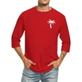 thumbnail image 1 of Mens T -Shirts Male 3/4 Sleeve Comfortable Crewneck Graduated Color Fit Tee Tee Shirts Men Red XXXXL, 1 of 4