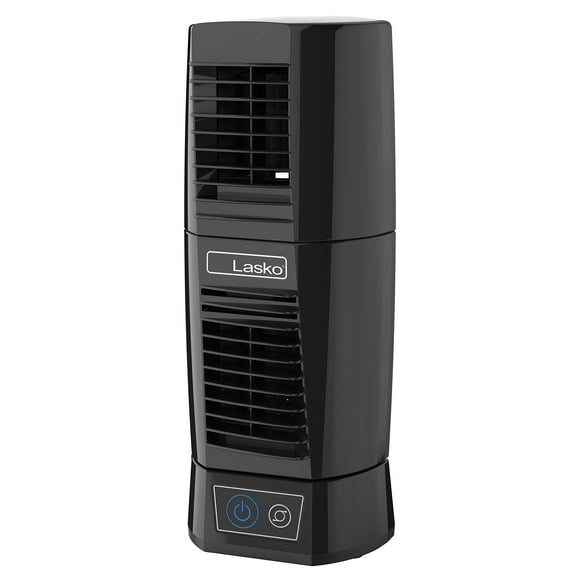 Jarofurel Lasko T13310 Personal Oscillating Table Tower Fan - Small Quiet Portable Electric Plug-In Mini Desktop Fans For Staying Cool At Home And Office Day And Night Black