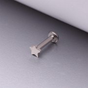 Implant Grade Titanium Star Top Internally Threaded Flat Back Stud Labret