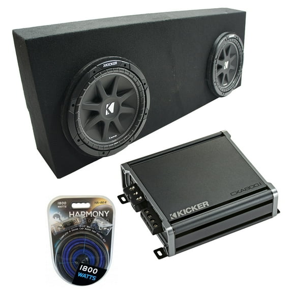 07-13 Toyota Tundra Crew Max Kicker Comp C10 Dual 10" Custom Sub Box CXA8001 Amp