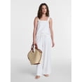 thumbnail image 3 of Time and Tru Women's Wide Leg Linen Blend Pants, Sizes XS-4X, 3 of 6