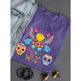 thumbnail image 3 of Cinco De Mayo Color Calaveras Shaped T-Shirt Women -Image by Shutterstock, Female Small, 3 of 4