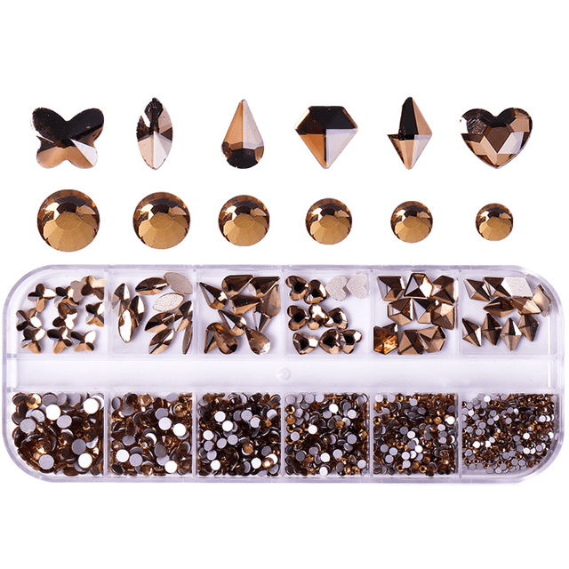 Estrela Nail Art Rhinestones Uñas Piedras Preciosas, para DIY Craft Maquillaje Vestir Manicura Decoración