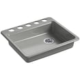 thumbnail image 1 of Kohler K-5479-5U Riverby 25" Single Basin Cast Iron Kitchen Sink For Undermount, 1 of 7
