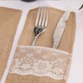 thumbnail image 4 of Advancent Bolsa para utensilios, mangas rústicas, tenedor, cuchara, soporte, lino, cubiertos, bolsillo, boda, despedida de soltera, decoración Kits de decoración para fiestas, 4 of 6