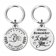 FALOGIJE Fathers Day Keychain Gifts from Daughter, Remember I Love You Dad Birthday Valentines Day