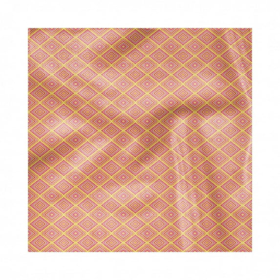 Colorful Decorative Napkins Set of 4, Diagonal Rhombus Lines with Digital Torn Paper Effect Pinstripe Tile Spring Theme, Silky Satin Fabric for Brunch Dinner Party, 12", Multicolor, by Ambesonne