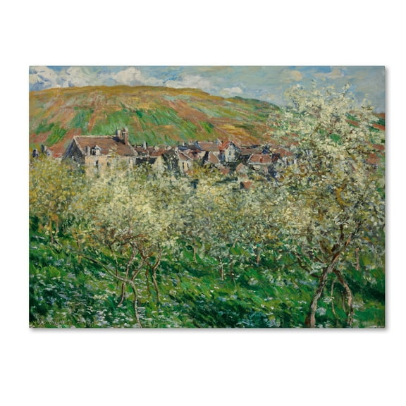 Monet 'Flowering Plum Trees' Canvas Art
