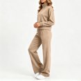 thumbnail image 6 of Mifsaly Womens 2 Piece Lounge Set Half Zip Pullover Top and Wide Leg Pants Casual Matching Outfit Drawstring Waist Relaxed Fit Soft Travel Airport Fall Winter, 6 of 7