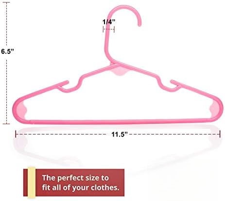 Kids Plastic Hangers, Children's Hangers for Baby, Toddler, and Child Clothes - Everyday Standard Use - Ideal for Boys and Girls Closet, Clothing, Pants, Coats, and More - Pink, 40 Pack