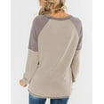 thumbnail image 3 of ANYJOIN Women's Casual Long Sleeve Tunic Tops Crew Neck Color Block Blouses, 3 of 4