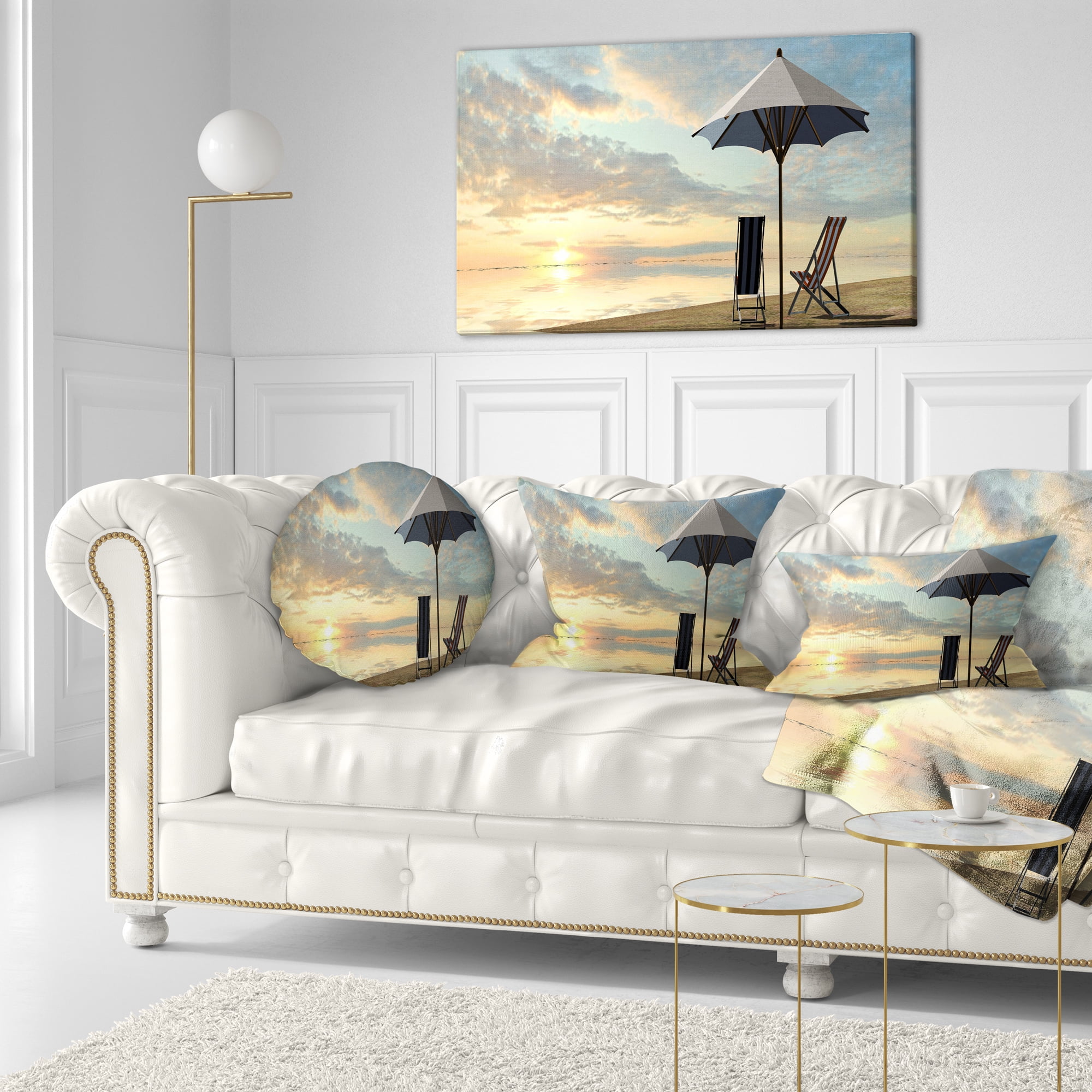 Designart 12" x 20" Multi-color Polyester Throw Pillow