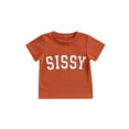 thumbnail image 1 of Kmbangi Enfants T-shirt Tops Lettre Impression Manches Courtes Col Rond Été Respirant Tops, 1 of 9