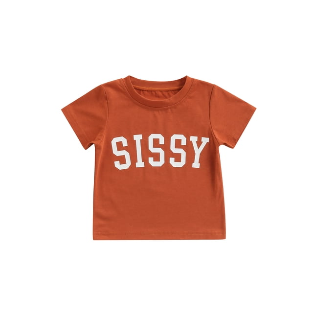 Kmbangi Enfants T-shirt Tops Lettre Impression Manches Courtes Col Rond Été Respirant Tops